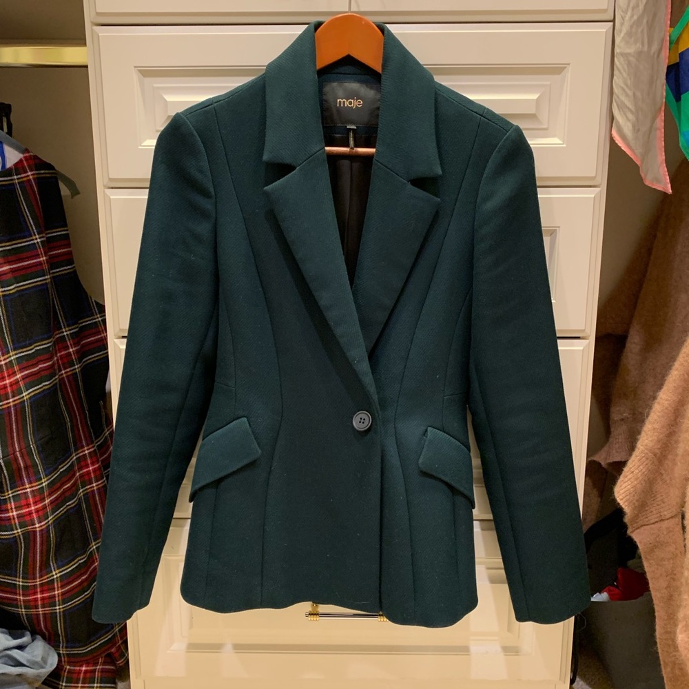 Maje Structured Jacquard Blazer